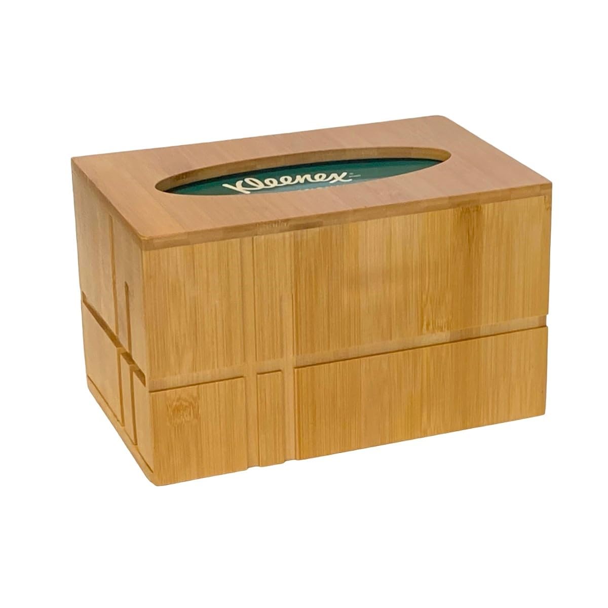 Kleenex Hand Towels (11268, 01701) POP-UP Box Cover - Natural Bamboo Wood - Chic Midcentury Design for Home or Office