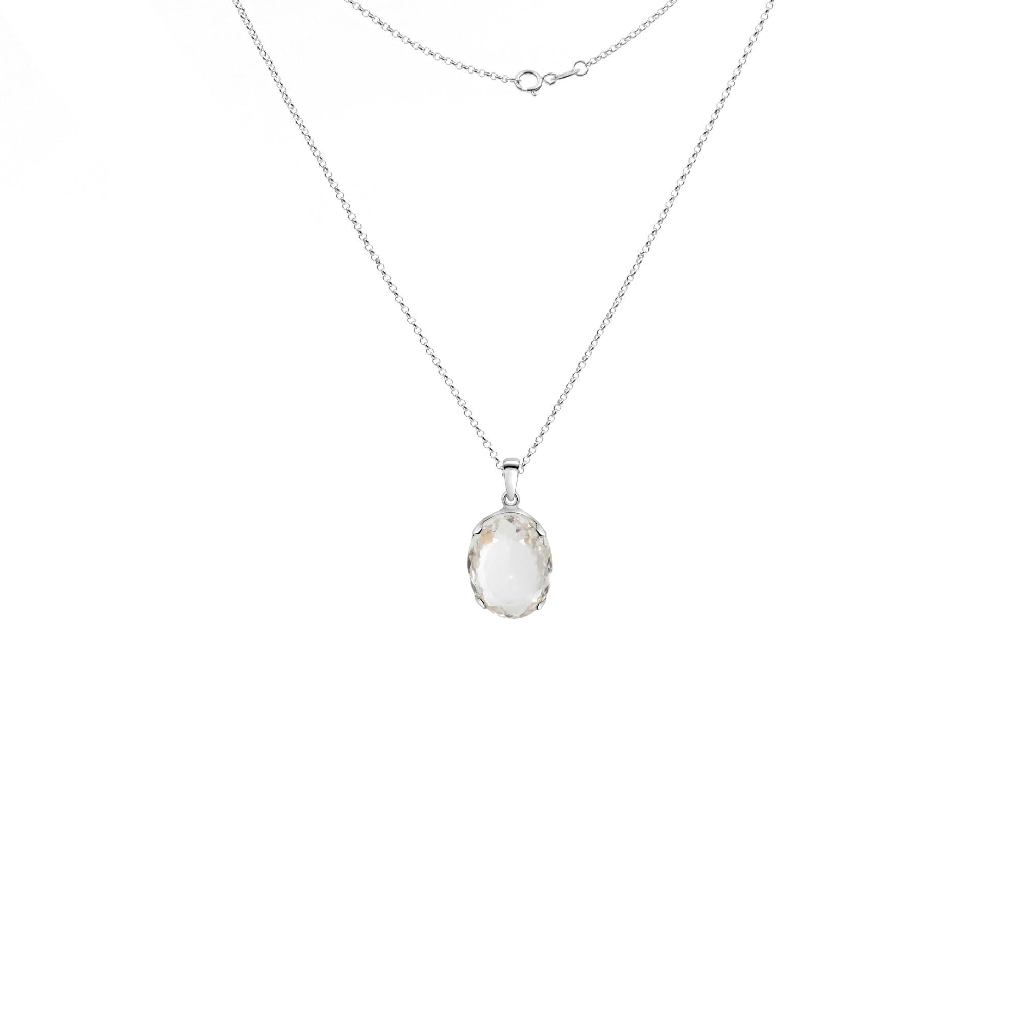 Circle Rolo Link Chain 1,5 mm Halskette 925 Sterling Silber Bergkristall Anhänger Damen/Herren Schmuck
