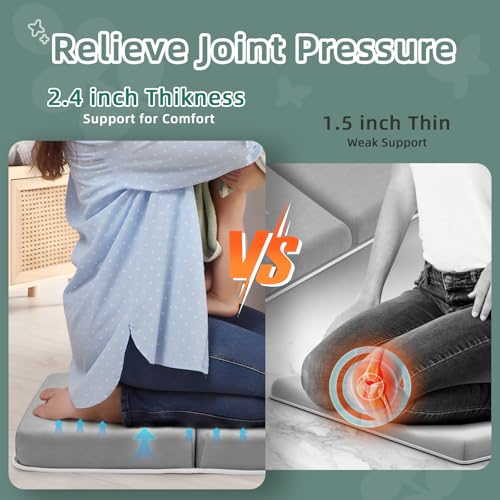 Image of IFNOW Baby Bath Kneeler and Elbow Rest Pad Set- 26'' Extra Long and 2.4'' Thick- with Back Brace,Quick Dry Kneeling Pad for Bathing Baby with Knee & Arm Support, Non-Slip Bathtub Mat with Organizer