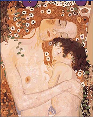 BIKECO Pintura por números Gustav Klimt, juego de 40 x 50 cm, para manualidades, para adultos y niños, principiantes, para la decoración del hogar (sin marco) Cover