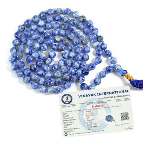 Image of Reiki Crystal Products Natural Reiki Feng-Shui Mala Necklace 6 mm Crystal Stone 108 Bead Jaap Mala for Men and Women