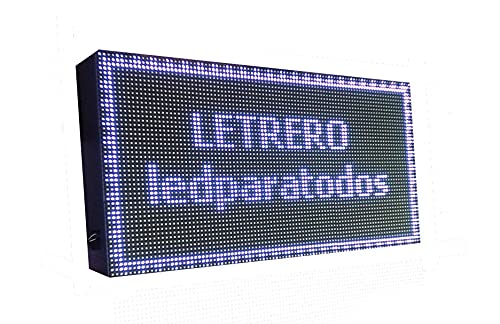 CARTEL LED PROGRAMABLE (96x48 cm + Sonda temperatura, Blanco) LETRERO PROGRAMABLE PANTALLA PROGRAMABLE ROTULO LED PROGRAMABLE CARTEL ELECTRÓNICO ANUNCIA TU NEGOCIO/PROGRAMMABLE PANEL BANDEROLA LED