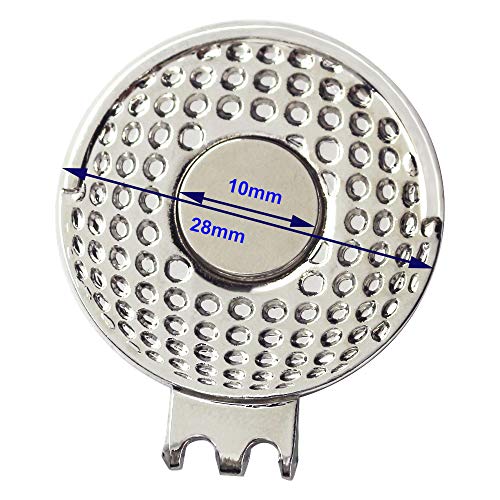 Myartte Golf Ball Marker Hat Clip Poker Chip 0.96 Inch Ball Markers Golf Gift For Men Women Golfer Assorted Pattern Stainless Iron 2 Hat Clip With 2 Golf Marker (Total 4 Pcs) #TOP1
