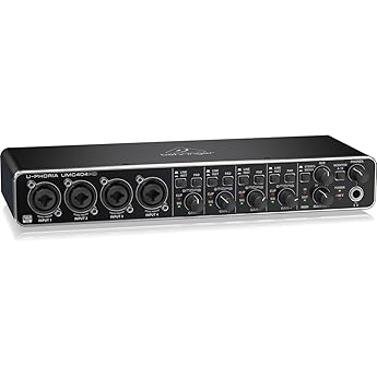 Behringer UMC404HD Audiophile 4x4, 24-Bit/192 Khz USB Audio/MIDI Interface with Midas Mic Preamplifiers | For Recording Microphones and Instruments