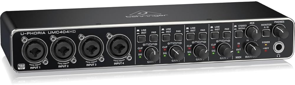 DTM・DAW Behringer U-phoria UMC404HD Behringer U-PHORIA UMC404HD Audiophile 4x4, 24-Bit/192 kHz