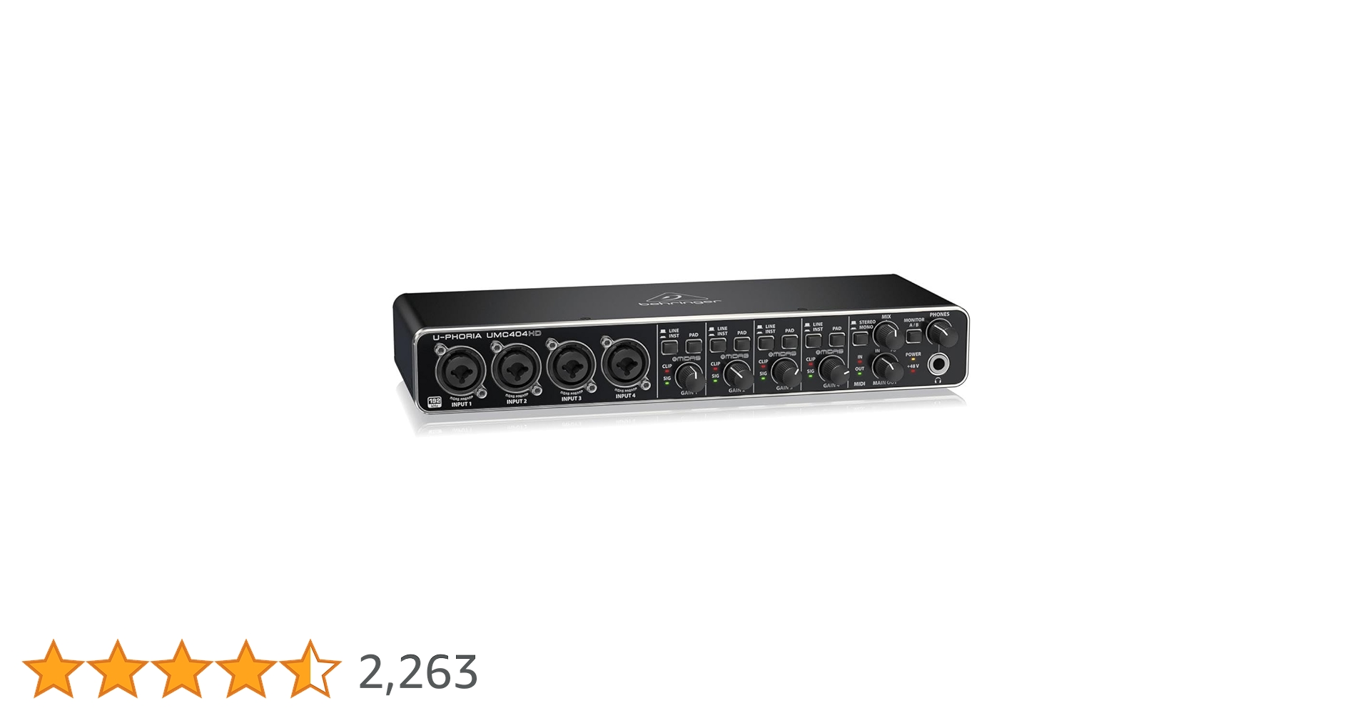 Amazon.co.jp: Behringer U-PHORIA UMC404HD Audiophile 4x4、24ビット