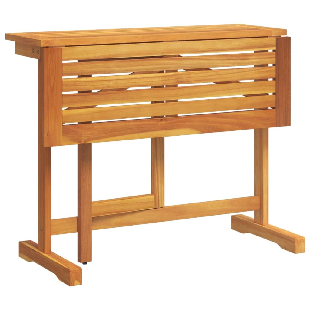 Fengshui Tavolo da giardino pieghevole in acacia con 2 sedie, 3 pezzi | Legno massello di acacia, tavolo da bistrot con lato dritto, sedia con schienale, superficie trattata a olio