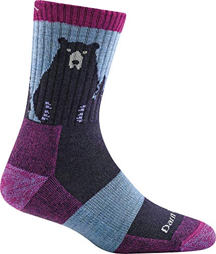 Darn Tough Bear Town Micro Crew Lightweight with Cushion Sock - Women's Purple Large Darn Tough Bear Town Micro Crew Lightweight with Cushion Sock - Women's Purple Large
