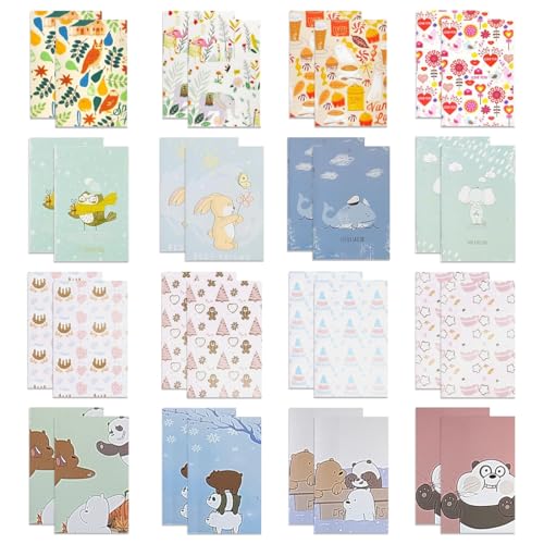 32 minicuadernos de bolsillo, blocs de notas pequeños de bolsillo para la escuela, listas de tareas, recordatorios diarios (7 x 10,5 cm)