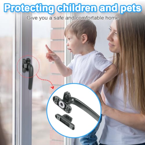 Image of HASTHIPCasement Window Lock Kit Aluminum Alloy Locking Lever Handle Right