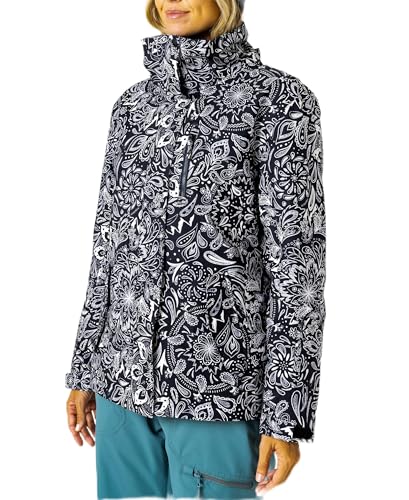Roxy Women's Jetty Block Insulated Ski Jacket, Anthracite Palm Song, X-Large