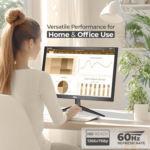 Image of Foxin Crystal 19 Inch (46.99 cm) Crystal Flat LED Monitor | True Pixel HD Display, 1366x768p, 16.7M Colors, 5ms, 60Hz | HDMI & VGA Ports | Wall Mountable | Desktop /Office /CCTV Use | 1 Year Warranty