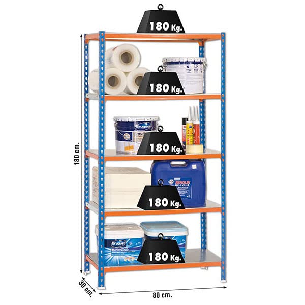 PROREGAL Schwerlastregal Big Metal Shark 200x100x50cm - 180kg Pro Fach