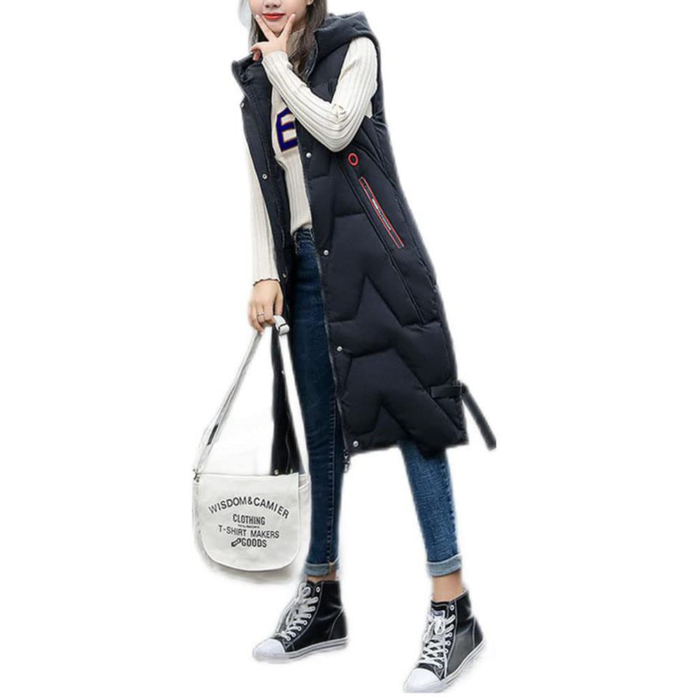 Donna Giacca Piumino Giacconi Invernali Con Cerniera Senza Maniche Imbottito Cappotto Giacche Cappotti Gilet Lungo, Gilet in Piumino Sottile, Senza Maniche, Portatile