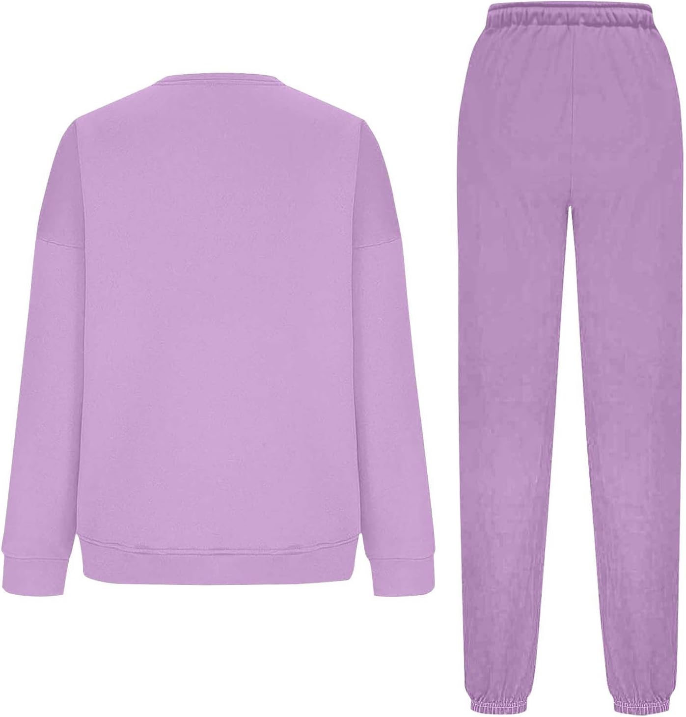 Sweatsuits Women 2 Piece Outfit Plus Size Crewneck Sweatshirts Joggers Pants Lounge Set Casual Matching Track Suits