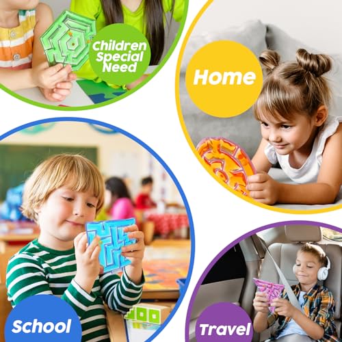 Squishy Toys Sensory Fidget Toys for Kids: 4 Pack Maze Sensory Toys for Autism - Fidget Toys with Filled Goo for Calming Down Classroom Travel - Image 7