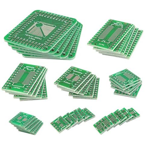QLOUNI 40pcs PCB Proto Boards SMD to DIP Adapter Plate Converter TQFP (32 44 48 64 84 100) SOP SSOP TSSOP 8 10 14 16 20 23 24 28 Cover
