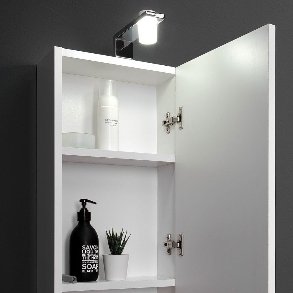 Kiamami Valentina - Specchio Contenitore Bianco Ad Un'anta 30Cm Con Luce