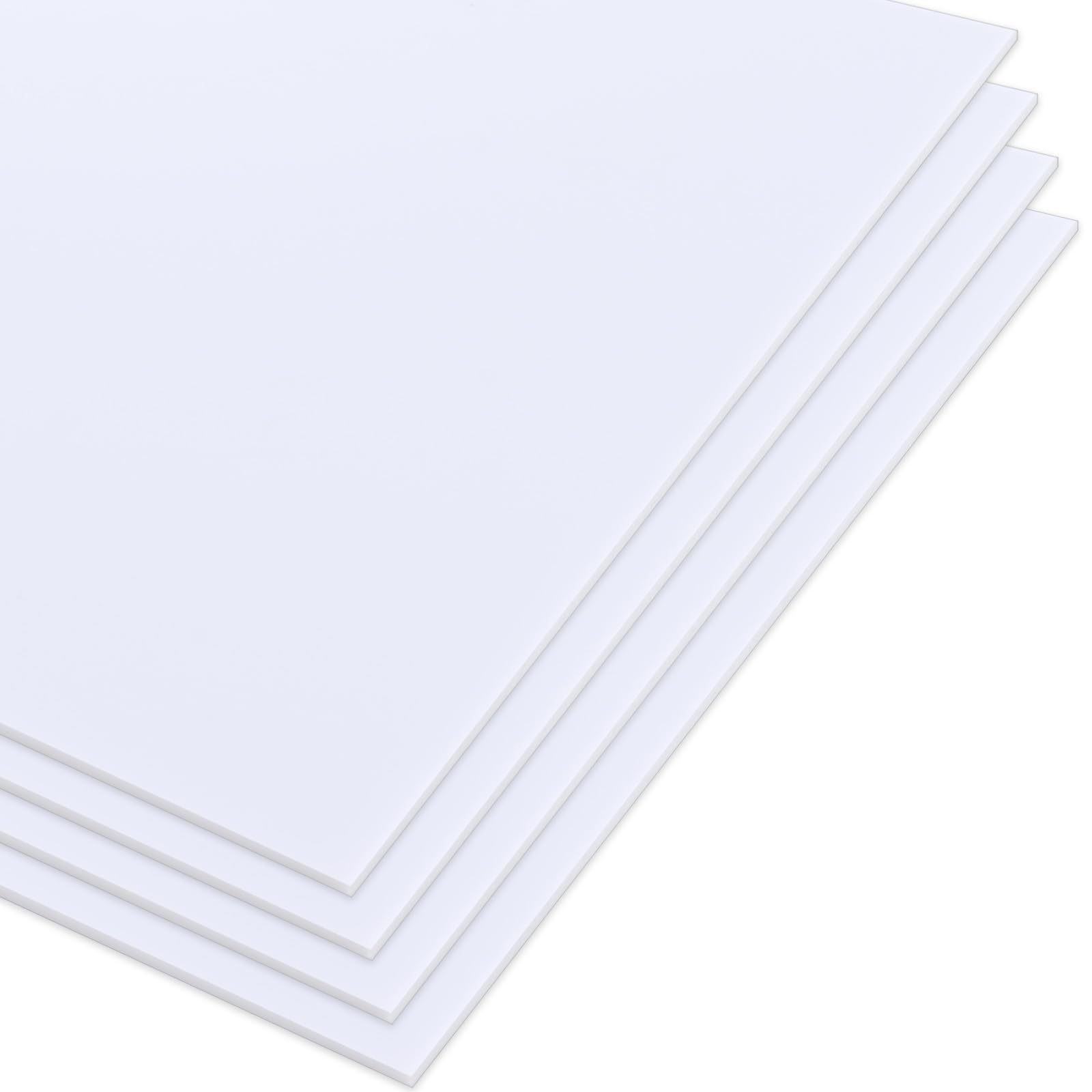 Lot de 6 feuilles acryliques blanches de 3 mm, 30 x 30 cm, feuilles en plastique blanc brillant à découper pour maquettes, projets d'art et d'artisanat