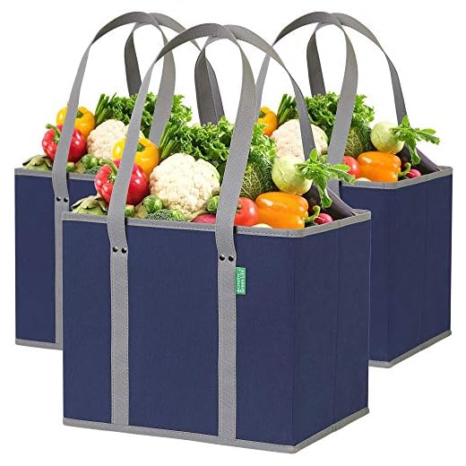 Heavy-Duty Box-Style Reusable Grocery Bags