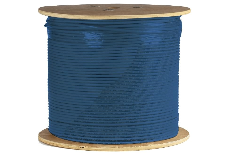 Danicom CAT6 UTP - Conductor rígido (500 m, PVC (Dca), POE, Ethernet, LAN, cable de conexión, cable de datos, RJ45, para armarios de servidores, conmutadores, routers, módems
