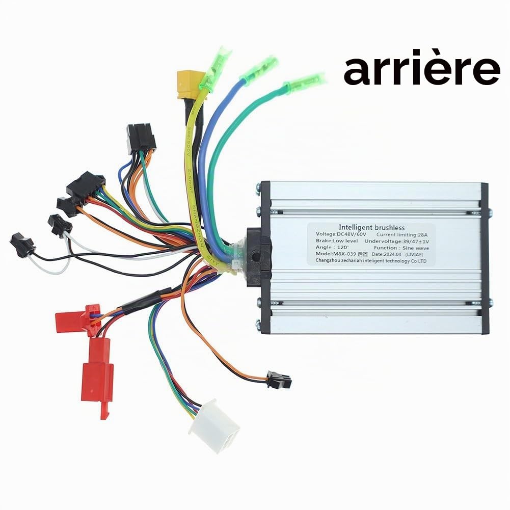 Variateur sans balais 48-60V 28A, double entraînement avec tableau de bord LCD pour trottinette électrique E-Bike, Noir Argent