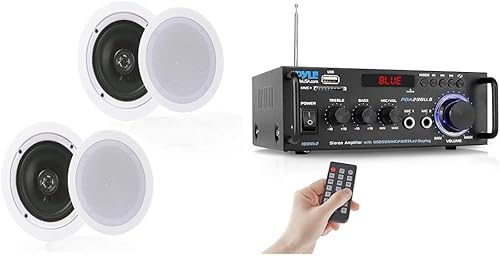 Miniatura 8 de Pyle Par de 5.25 pulgadas de montaje empotrado en pared en el techo de 2 vías Sistema de altavoces para el hogar con resorte Conexiones rápidas con