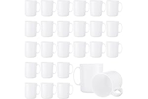 24 Set of Reusable Plastic Coffee Mugs for Crafts | Unbreakable 12...