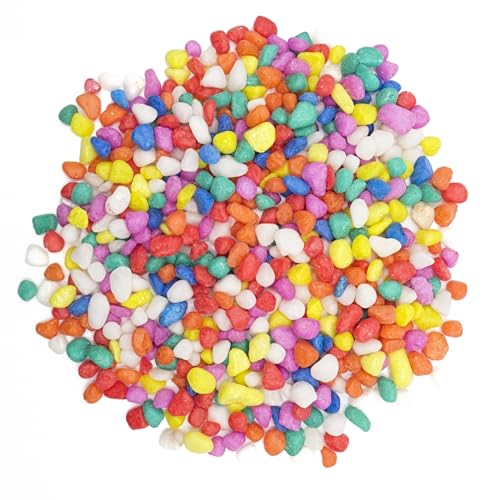 Image of Mixed Color Pebbles for Crafts, 0.9 Pound Natural Polished Aquarium Gravel, Decorative Pebbles for Indoor Plants, Turtle Tank, Vase, Succulents Cactus, Garden Landscaping