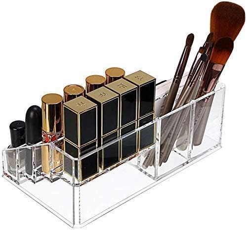Image of Makeup Organizer Drawer Desk Multipurpose Acrylic Makeup Cosmetic Display Stand Makeup Brushes Lipstick Pencil Mascara Brush Hair Combs and Jewelry Storage Box Dressing Table Organizer