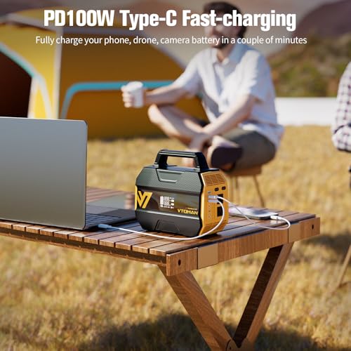 VTOMAN FlashSpeed 300 Portable Power Station 300W, 230Wh Solar Generator with LiFePO4 Battery Pack, 3000 Cycles, PD 100W USB-C, 6 Outlets for Outdoor Camping, RV, Off-grid, Home Backup - Image 3