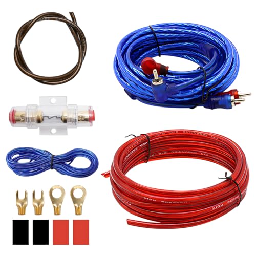 Subwoofer autoamplificado coche Kit de conexión de cable para, Subwoofer coche de calibre 10, Juego de cables para amplificador de 1500 W, Cable de 4,5 m para amplificadores de audio de Subwoofer autoamplificado coche Kit de conexión de cable para, Subwoofer coche de calibre 10, Juego de cables para amplificador de 1500 W, Cable de 4,5 m para amplificadores de audio de