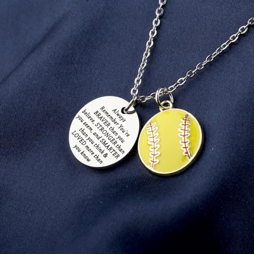 BNQL Girls Softball Necklace - Softball Charm Jewelry Gift for Players4