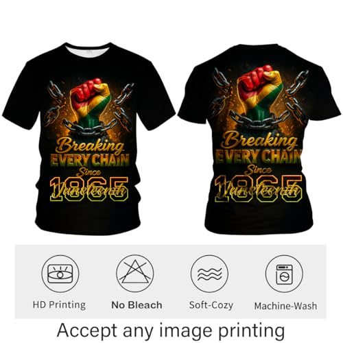 Blissboy Funny Juneteenth T-Shirt Novelty Short Sleeve Crewneck Shirt