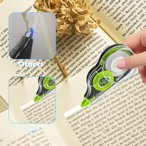 12er Pack Korrekturroller, 12m x 5mm Korrekturmaus Set, Mini Maus Roller Korrigieren mit Schutzkappe, Korrekturroller Maus für Schüler Büroangestellte, Correction Tape Schulsachen, Korrekturband