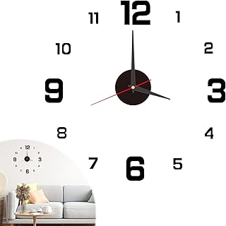 40cm Reloj de Pared 3D DIY con Números Adhesivos, Reloj de Pared Moderno con Movimiento Silencioso, Ideal para Decoración ...
