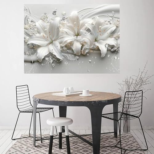 Décoration murale moderne avec le tableau floral WODJEM 50x70cm - 4