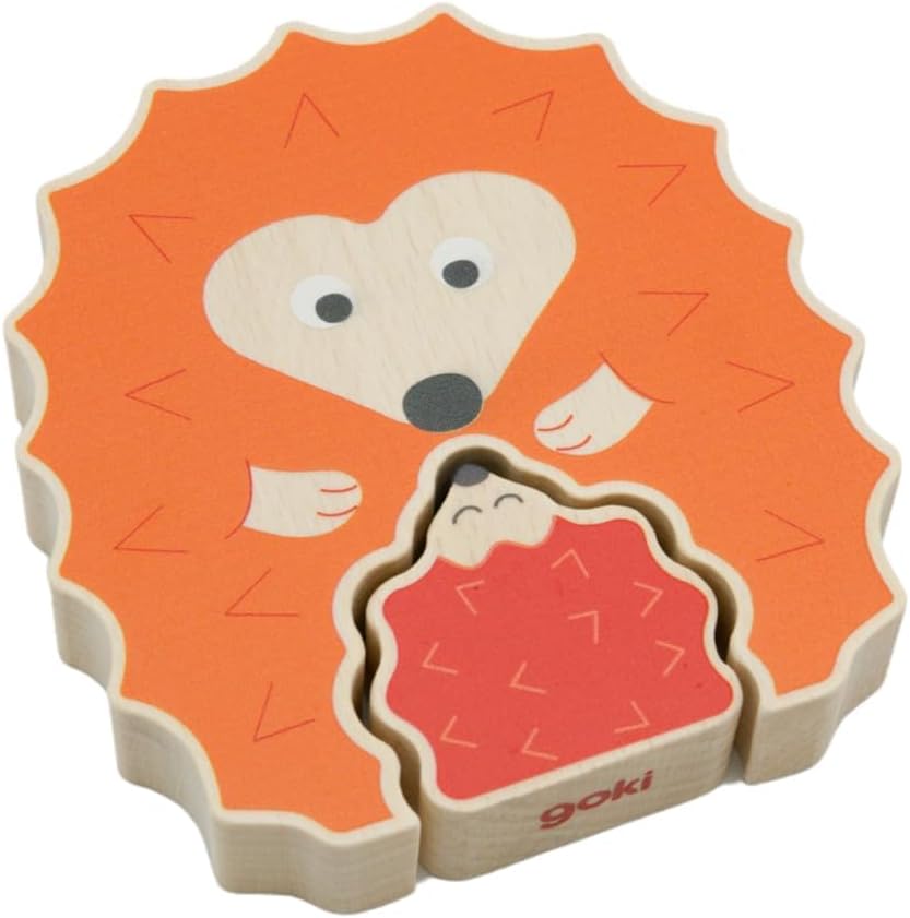 goki 57331 Standing Puzzle Hedgehog Orange and Red