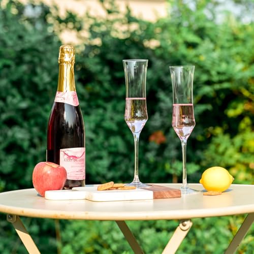 Baclife Crystal Champagne Flutes Set Of 6-7 Oz Hand Blown Champagne Glasses With Long Stem thumb #3