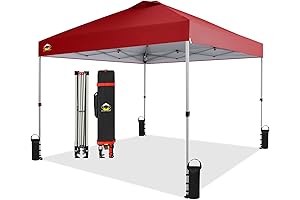 CROWN SHADES 10x10 Easy Pop Up Tent EZ Up Canopy, One Push Rapid Setup