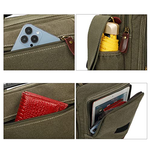 Man Small Canvas Messenger Bag Man Purse Shoulder Bag Crossbody Bag With Water Bottle Pocket 12 Inch4