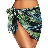 Frauen Strand Wrap Sarong Cover Up Chiffon Badeanzug Wickelröcke Bademode Damen Wickelrock Strand Kurz Sarong Tuch Strandrock Bikini Rock für Frauen