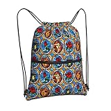 Gocerktr Beauty and Beast Fairytale Glass Waterproof Gym Drawstring Bag,Sports Backpack for Men Wome