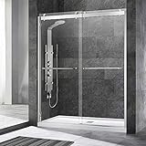 WOODBRIDGE SDD6076-B Frameless Shower Doors 56-60' Width x 76' Height with 3/8'(10mm) Clear Tempered...