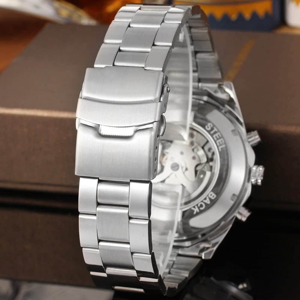 Forsining, orologio da polso da uomo, automatico, impermeabile, con cinturino in acciaio inox