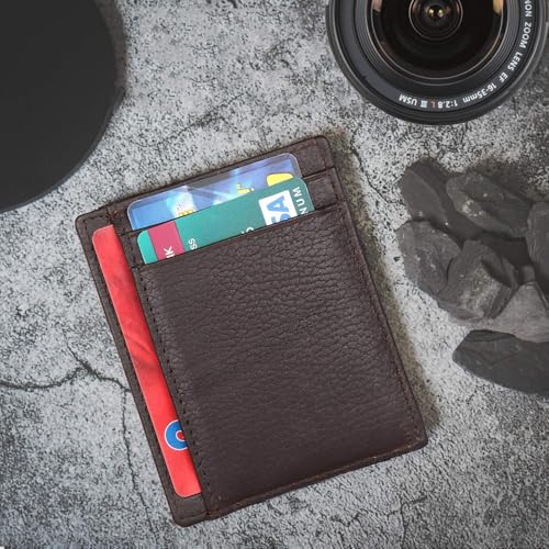 Image of WildHorn Leather Card Holder for Men & Women (Brown)