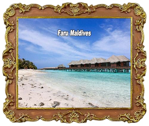 Faru Maldives - Imán magnético para nevera, recuerdo de viaje, decoración de nevera, 3D