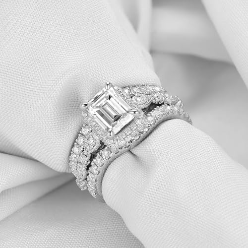 DovEggs Moissanite Enhancer Wedding Band for Women,Moissanite Eternity Half Band,0.85ctw GH Color Round Cut Moissanite Lab Grown Diamond Engagement Ring Anniverasry 14K Gold Quality Sterling Silver4