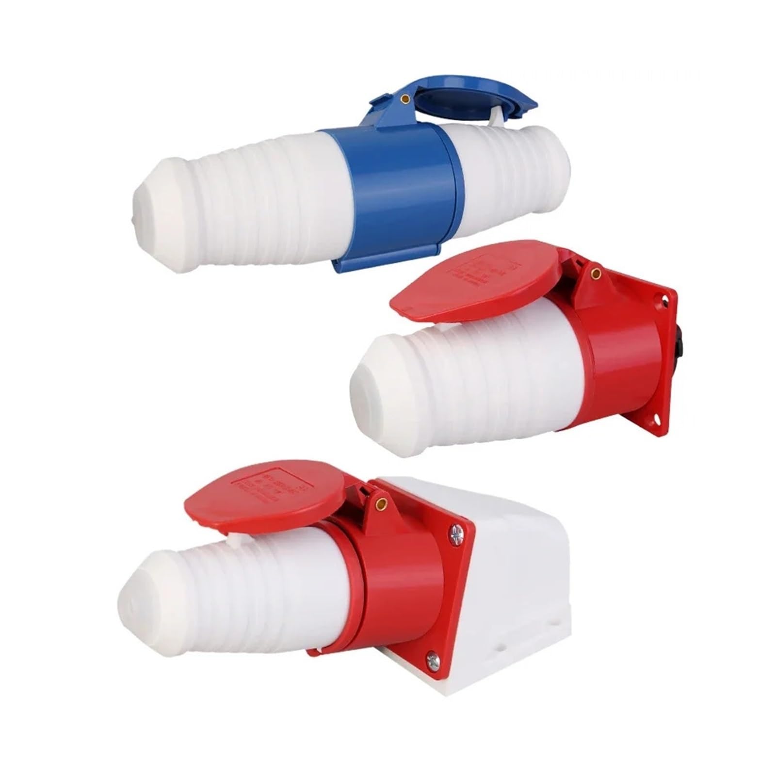 Prise et prise industrielles, connecteur étanche, 3 broches, 4, 5, 16A/32A, IP44, connexion électrique, murale(125A Connector,20 Pcs,4 Pin)
