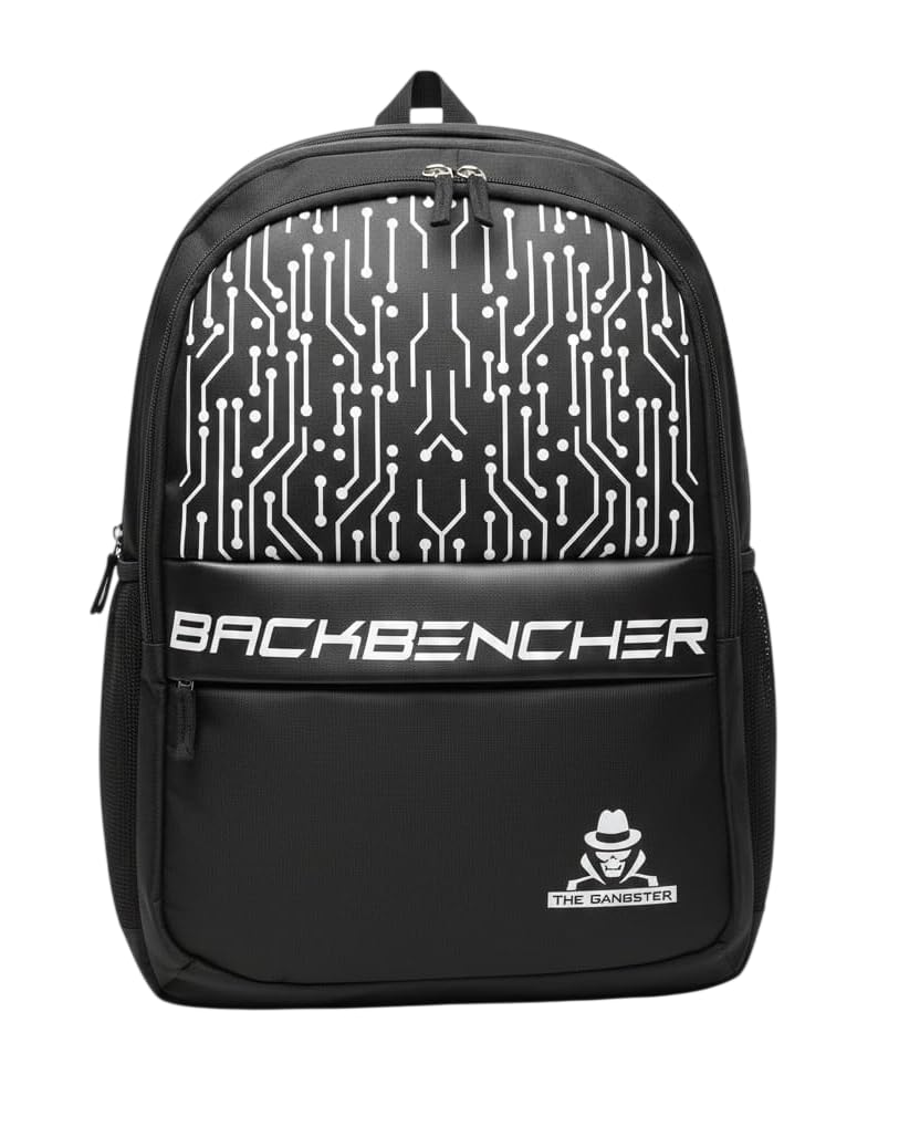 le chain white circuit pattern backbencher graphic laptop backpack for men & women | 45l stylish traval/office/school/collage/bag for boys